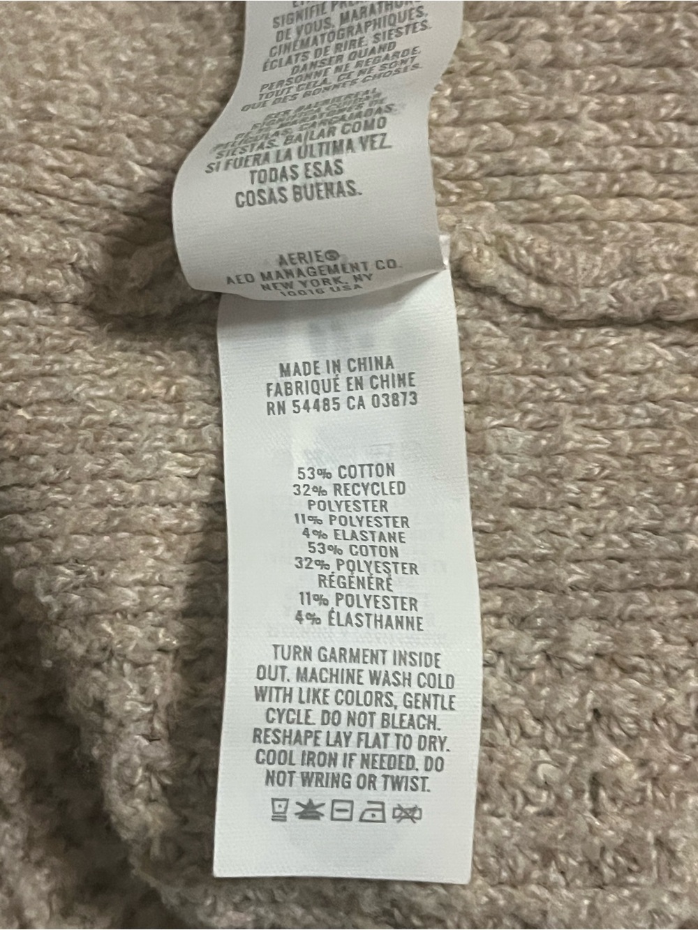 Aerie XL V-Neck Oversized Knit Sweater Light Brown/Taupe Cozy Winter Neutral - Picture 8 of 9